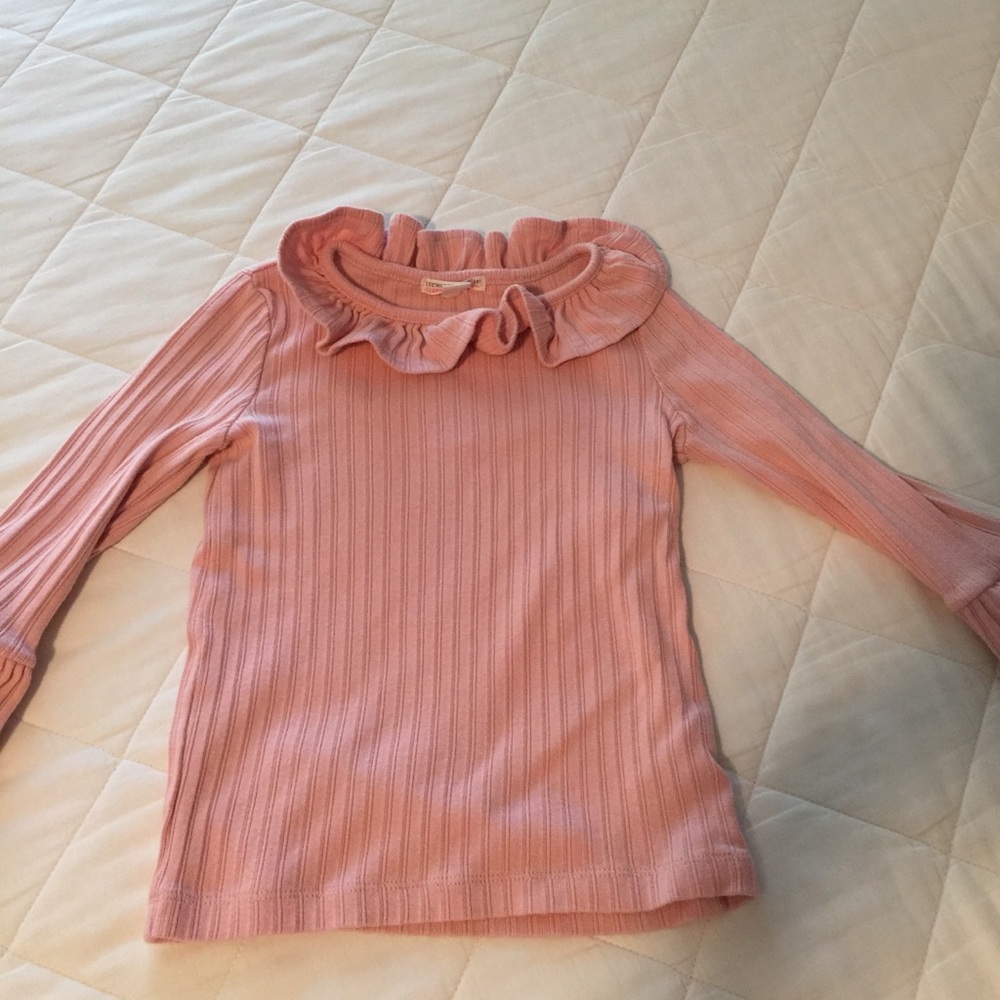 Girls CrewCuts long sleeve ruffle shirt.